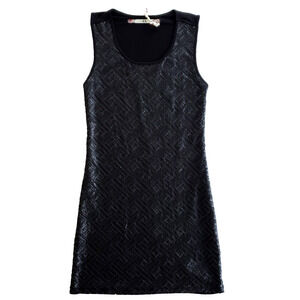 Black Cocktail Dress Size S Dark Sequin Mini Goth Witchy Punk Grunge Party NEW